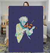 Whimsical Wildflowers Sherpa Blanket draped over a couch